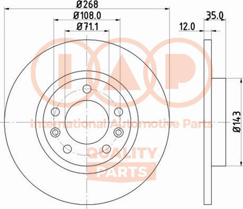 IAP QUALITY PARTS 709-52031 - Гальмівний диск avtolavka.club