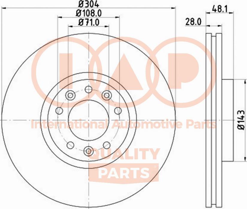 IAP QUALITY PARTS 709-52032 - Гальмівний диск avtolavka.club