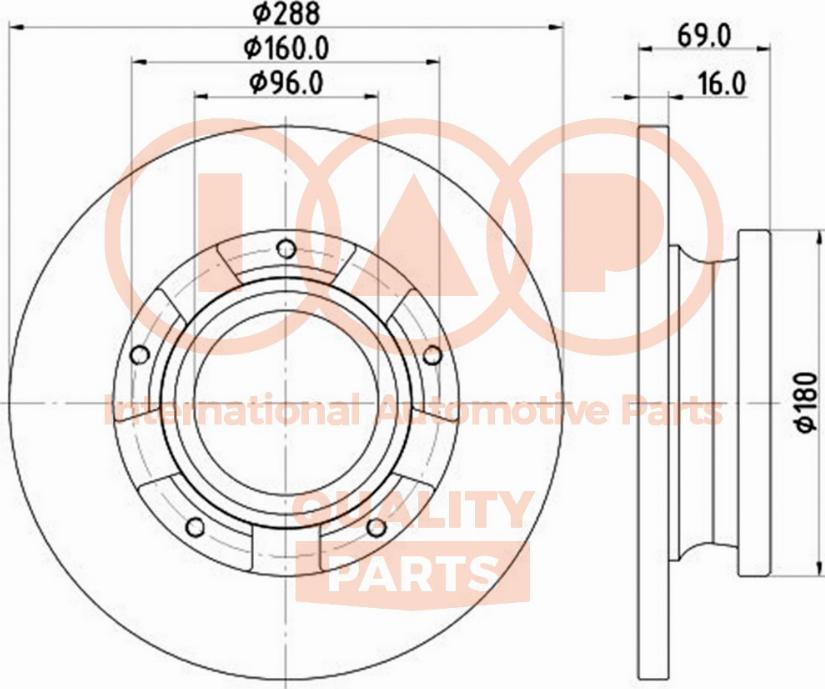 IAP QUALITY PARTS 709-04051 - Гальмівний диск avtolavka.club