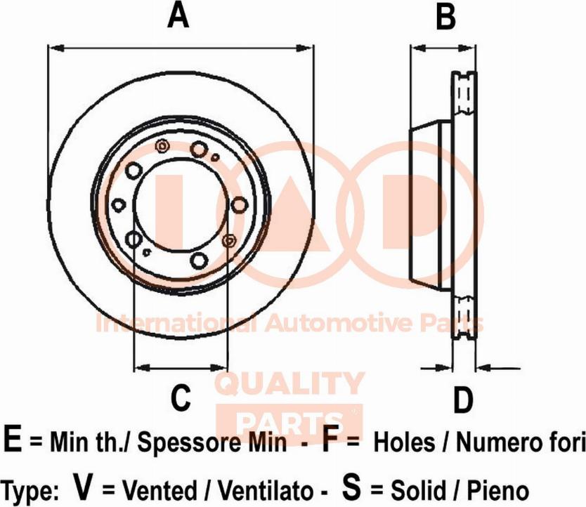 IAP QUALITY PARTS 709-11110 - Гальмівний диск avtolavka.club