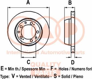 IAP QUALITY PARTS 709-18070G - Гальмівний диск avtolavka.club