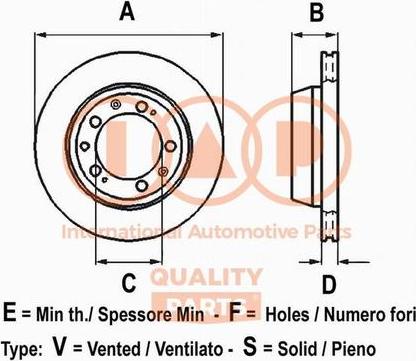 IAP QUALITY PARTS 709-07042G - Гальмівний диск avtolavka.club