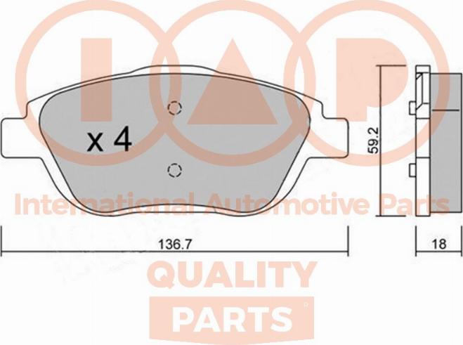 IAP QUALITY PARTS 704-52022 - Гальмівні колодки, дискові гальма avtolavka.club