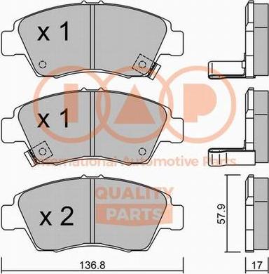 IAP QUALITY PARTS 704-06017P - Гальмівні колодки, дискові гальма avtolavka.club