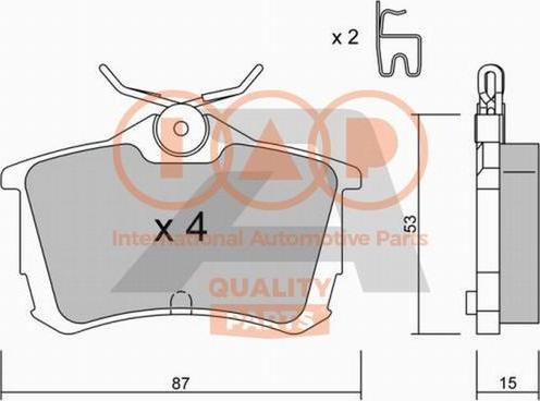 IAP QUALITY PARTS 704-06027P - Гальмівні колодки, дискові гальма avtolavka.club