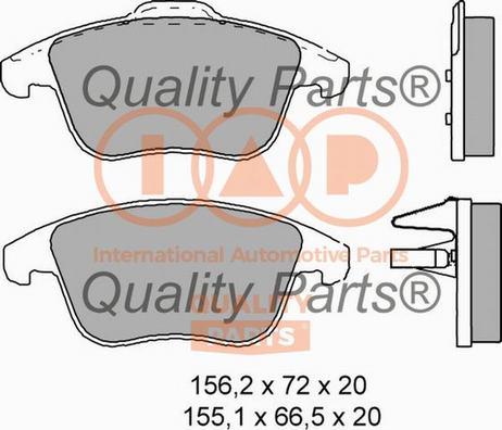 IAP QUALITY PARTS 704-14072X - Гальмівні колодки, дискові гальма avtolavka.club