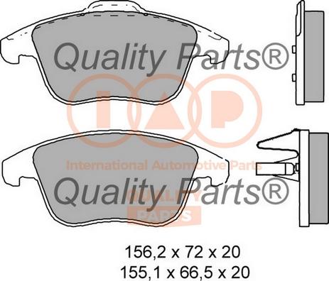 IAP QUALITY PARTS 704-14072 - Гальмівні колодки, дискові гальма avtolavka.club