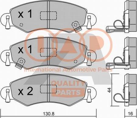 IAP QUALITY PARTS 704-16097P - Гальмівні колодки, дискові гальма avtolavka.club