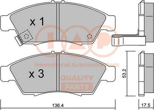 IAP QUALITY PARTS 704-16086P - Гальмівні колодки, дискові гальма avtolavka.club