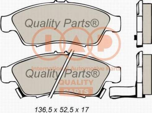 IAP QUALITY PARTS 704-16086X - Гальмівні колодки, дискові гальма avtolavka.club