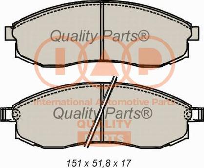 IAP QUALITY PARTS 704-13099 - Гальмівні колодки, дискові гальма avtolavka.club