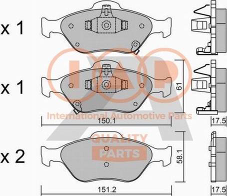 IAP QUALITY PARTS 704-17004P - Гальмівні колодки, дискові гальма avtolavka.club