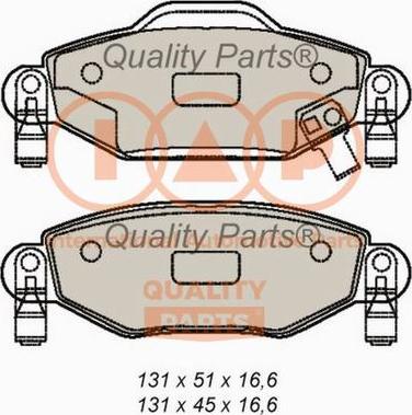 IAP QUALITY PARTS 704-17003X - Гальмівні колодки, дискові гальма avtolavka.club