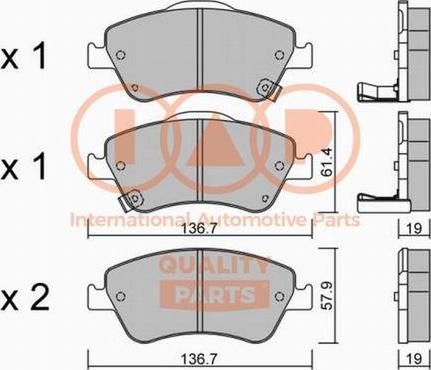 IAP QUALITY PARTS 704-17196P - Гальмівні колодки, дискові гальма avtolavka.club