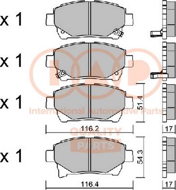 IAP QUALITY PARTS 704-17170P - Гальмівні колодки, дискові гальма avtolavka.club