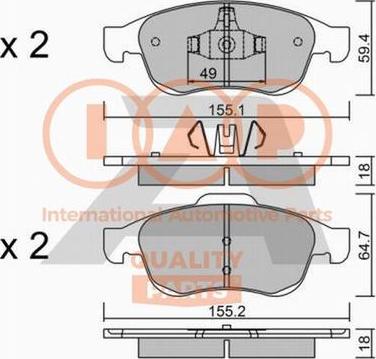 IAP QUALITY PARTS 704-29010P - Гальмівні колодки, дискові гальма avtolavka.club