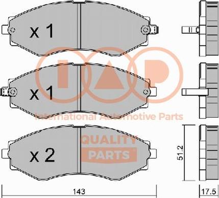 IAP QUALITY PARTS 704-20070P - Гальмівні колодки, дискові гальма avtolavka.club