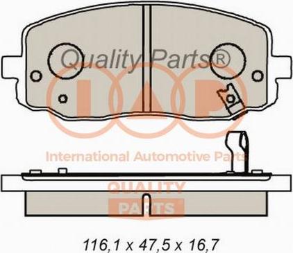 IAP QUALITY PARTS 704-21090G - Гальмівні колодки, дискові гальма avtolavka.club