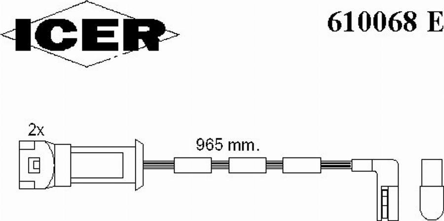 Icer 610068 E - Сигналізатор, знос гальмівних колодок avtolavka.club