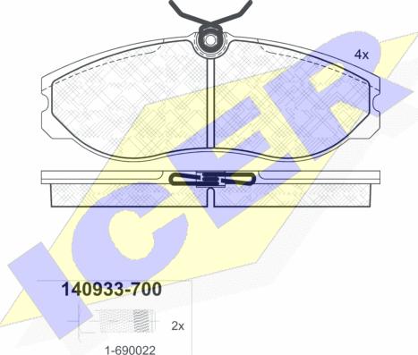 Icer 140933-700 - Гальмівні колодки, дискові гальма avtolavka.club