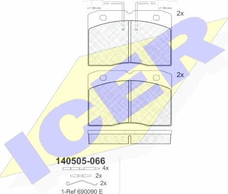 Icer 140505-066 - Гальмівні колодки, дискові гальма avtolavka.club