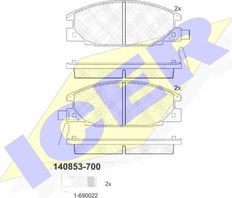 Icer 140853-700 - Гальмівні колодки, дискові гальма avtolavka.club