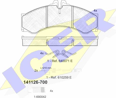 Icer 141126-700 - Гальмівні колодки, дискові гальма avtolavka.club