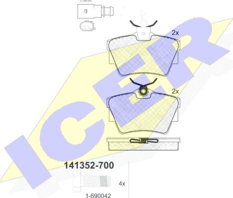 Icer 141352-700 - Гальмівні колодки, дискові гальма avtolavka.club