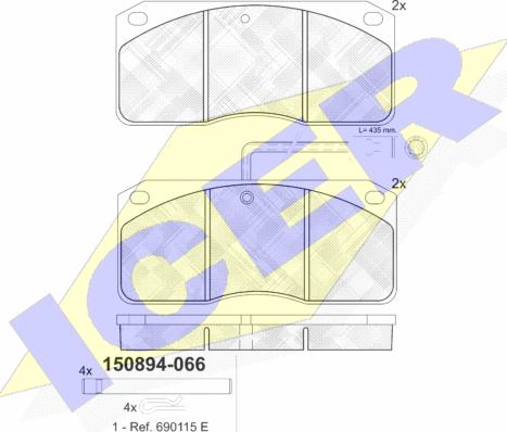 Icer 150894-066 - Гальмівні колодки, дискові гальма avtolavka.club