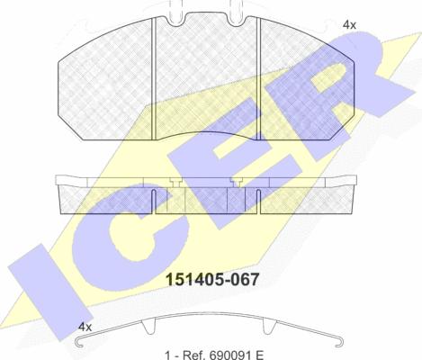 Icer 151405 - Гальмівні колодки, дискові гальма avtolavka.club