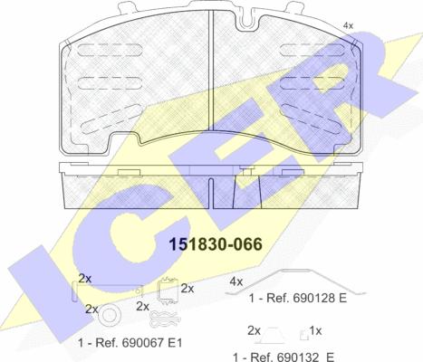 Icer 151830 - Гальмівні колодки, дискові гальма avtolavka.club