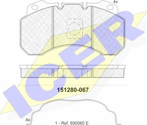 Icer 151280 - Гальмівні колодки, дискові гальма avtolavka.club