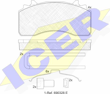 Icer 152154-066 - Гальмівні колодки, дискові гальма avtolavka.club