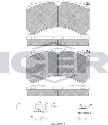 Icer 152123-066 - Гальмівні колодки, дискові гальма avtolavka.club