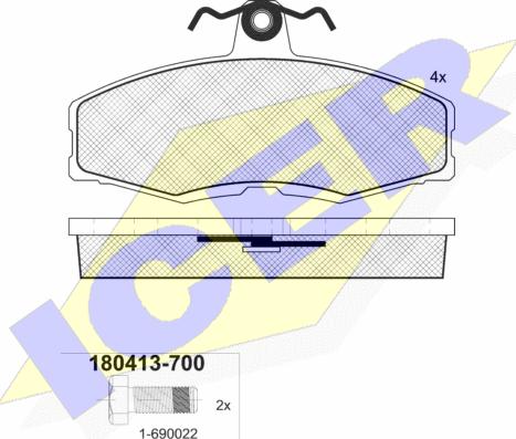 Icer 180413-700 - Гальмівні колодки, дискові гальма avtolavka.club