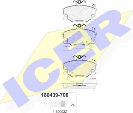 Icer 180439-700 - Гальмівні колодки, дискові гальма avtolavka.club