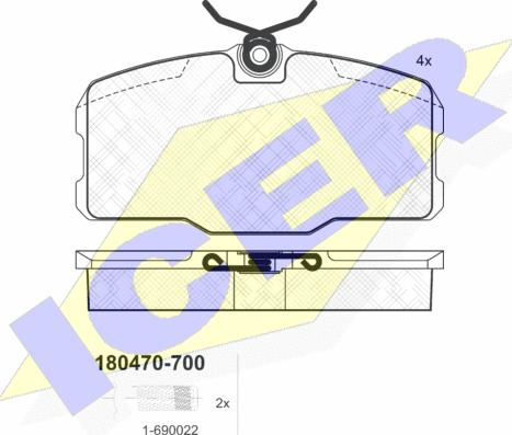 Icer 180470-700 - Гальмівні колодки, дискові гальма avtolavka.club