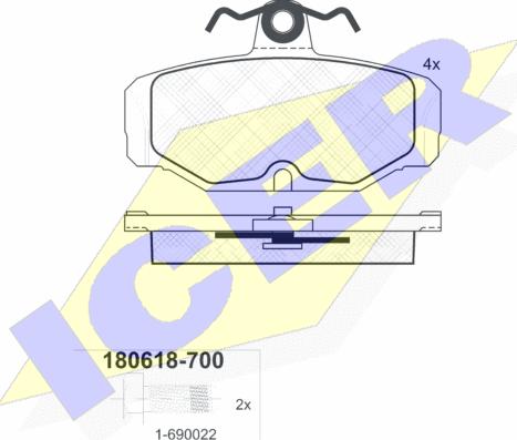 Icer 180618-700 - Гальмівні колодки, дискові гальма avtolavka.club