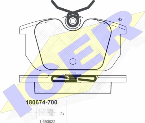 Icer 180674-700 - Гальмівні колодки, дискові гальма avtolavka.club