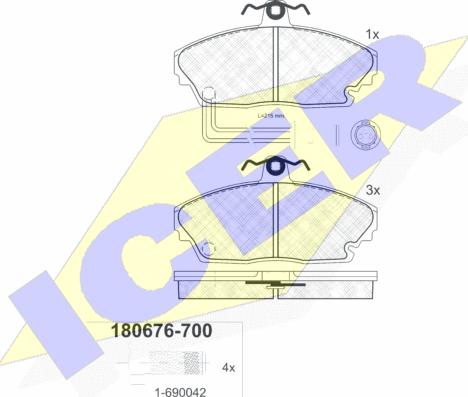 Icer 180676-700 - Гальмівні колодки, дискові гальма avtolavka.club