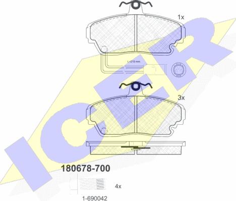 Icer 180678-700 - Гальмівні колодки, дискові гальма avtolavka.club