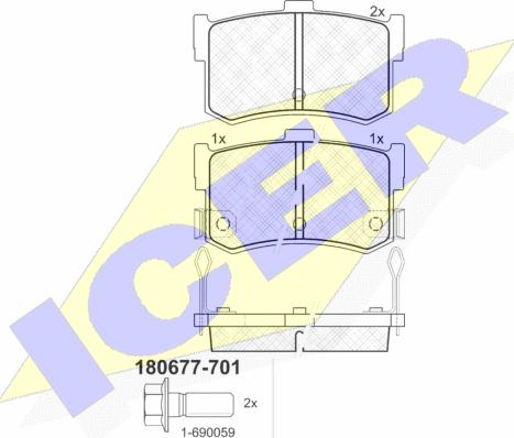 Icer 180677-701 - Гальмівні колодки, дискові гальма avtolavka.club