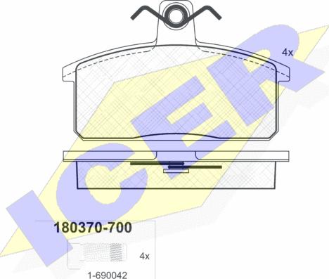 Icer 180370-700 - Гальмівні колодки, дискові гальма avtolavka.club