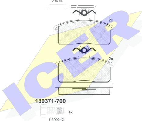 Icer 180371-700 - Гальмівні колодки, дискові гальма avtolavka.club