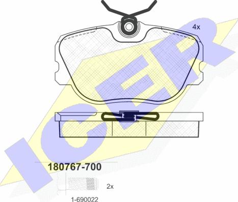 Icer 180767-700 - Гальмівні колодки, дискові гальма avtolavka.club