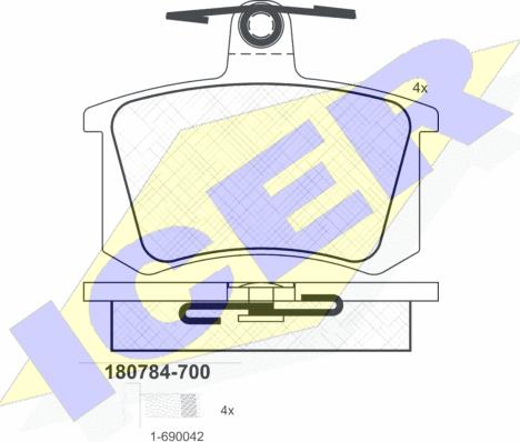 Icer 180784-700 - Гальмівні колодки, дискові гальма avtolavka.club