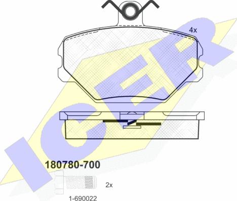 Icer 180780-700 - Гальмівні колодки, дискові гальма avtolavka.club