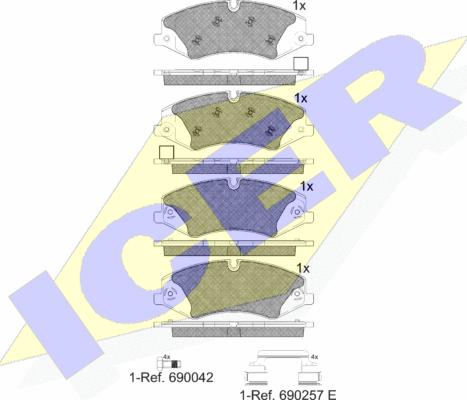 Icer 181957-203 - Гальмівні колодки, дискові гальма avtolavka.club