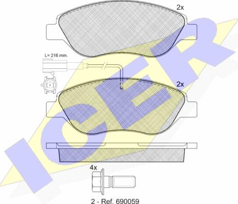 Icer 181445-203 - Гальмівні колодки, дискові гальма avtolavka.club