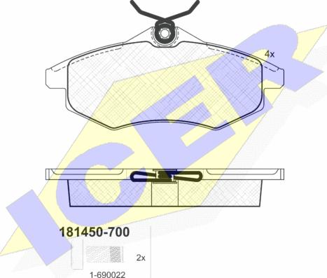 Icer 181450-700 - Гальмівні колодки, дискові гальма avtolavka.club